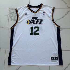 Adidas Utah Jazz John Stockton #12 Jersey Size XXL White Blue Yellow NBA
